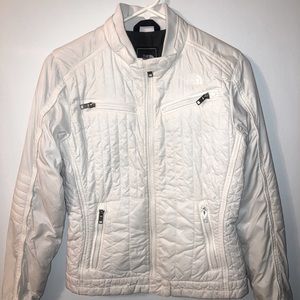 Vintage The North Face Full Zip Long Sleeve Jacket Sz Small Petite Off White